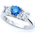 18k white gold diamond and blue topaz ring,diamond jewelry,gemstone ring